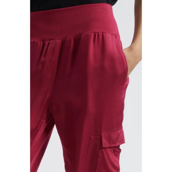 Cinq A Sept Giles Burgundy Plum Red Jogger  Pants for Women SZ XS NEW $268 - Picture 4 of 5